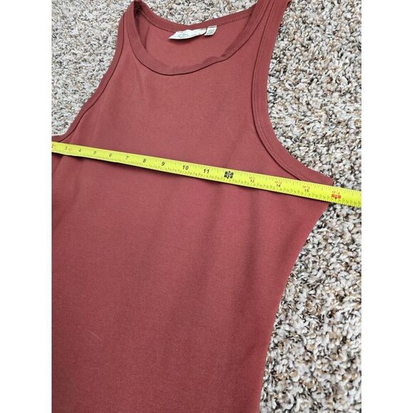 RD Style Racerback Midi Dress Size S Brick Red Bodycon Minimalist Streetwear - Picture 4 of 6